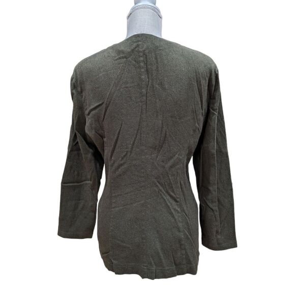 Vtg Le Follie Di Ziefield Italy Womens Olive Green Zip up Wool Blend Jacket Sz S - Picture 2 of 7